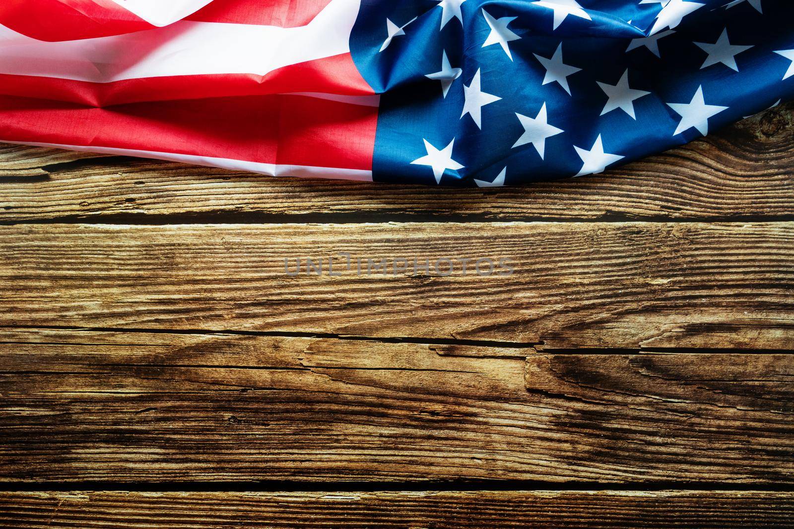 Martin Luther King Day Anniversary - American flag on wooden background by psodaz