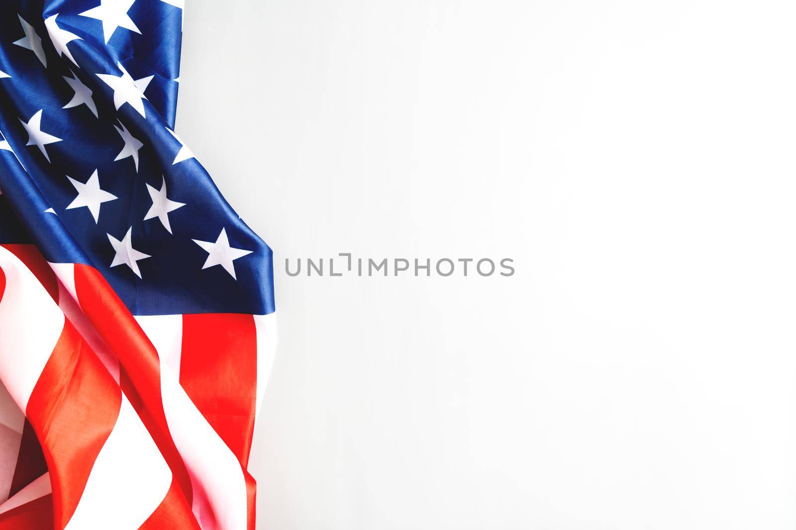 USA flag, America flag on gray background with copy space by psodaz