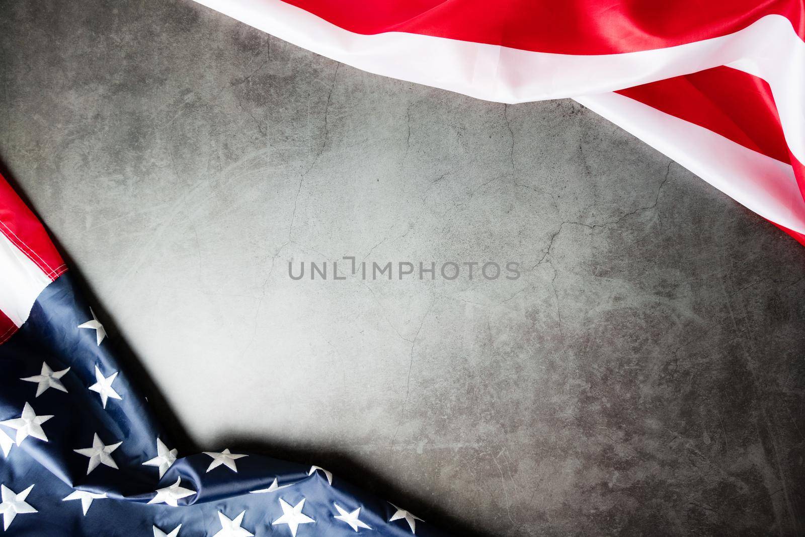 USA flag, America flag on black background with copy space by psodaz