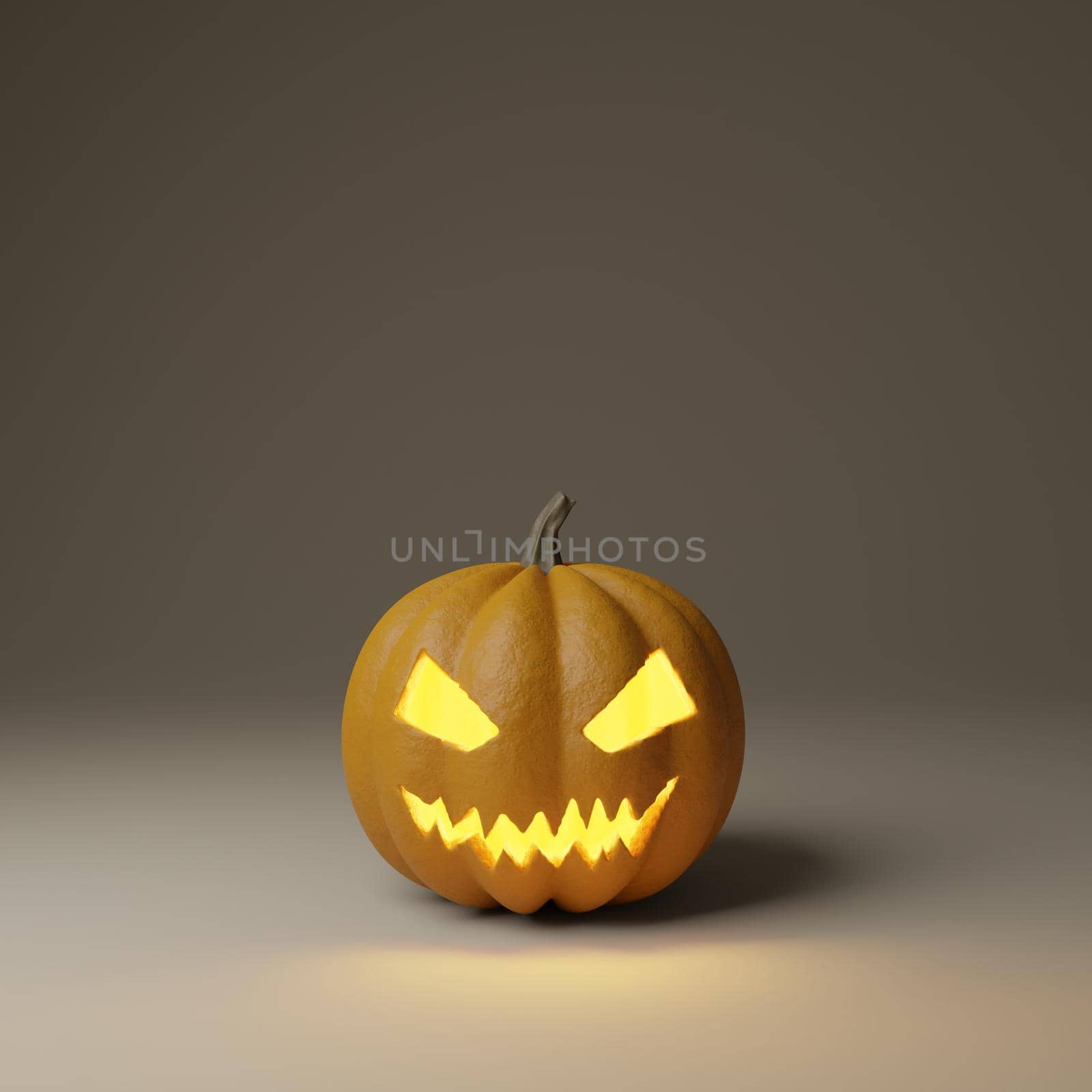 Halloween pumpkin head jack isolated on white background. 3D Rendering