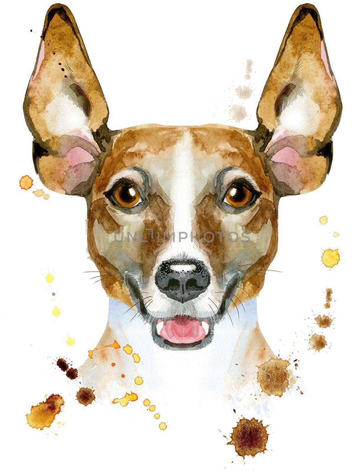 Cute Dog. Dog T-shirt graphics. watercolor jack russell terrier illustration