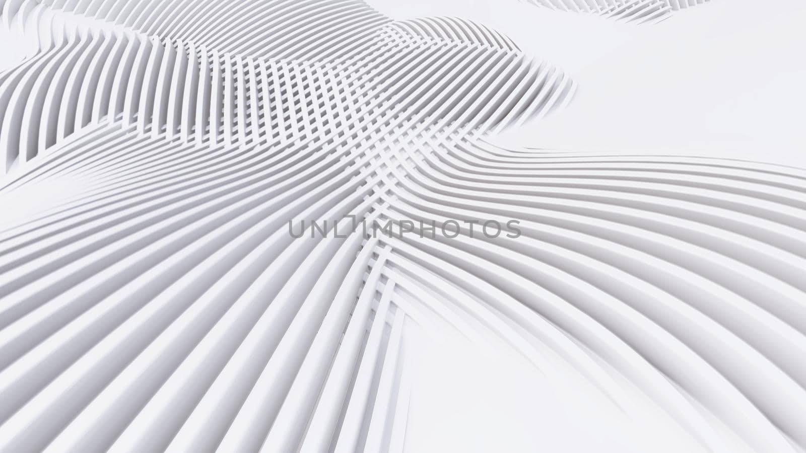 Abstract Curved Shapes. White Circular Background. Abstract background. 3d illustration