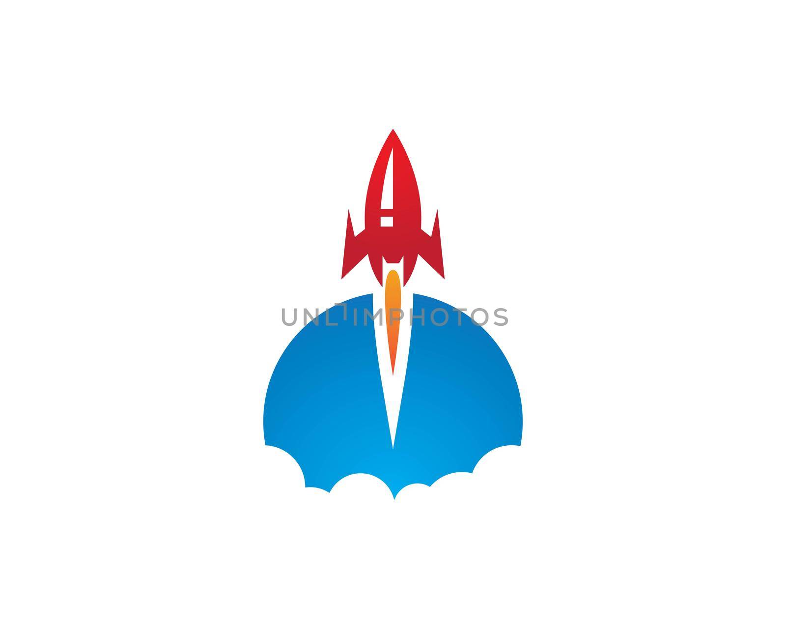 Rocket ilustration logo vector icon template