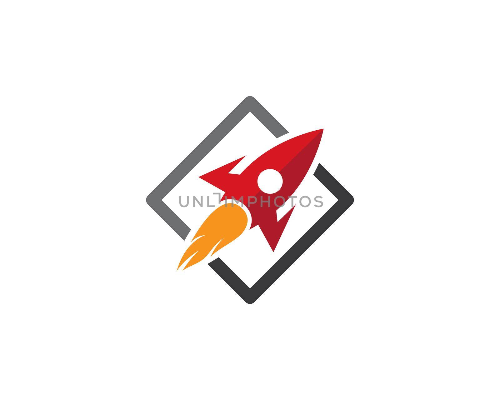 Rocket ilustration logo vector icon template