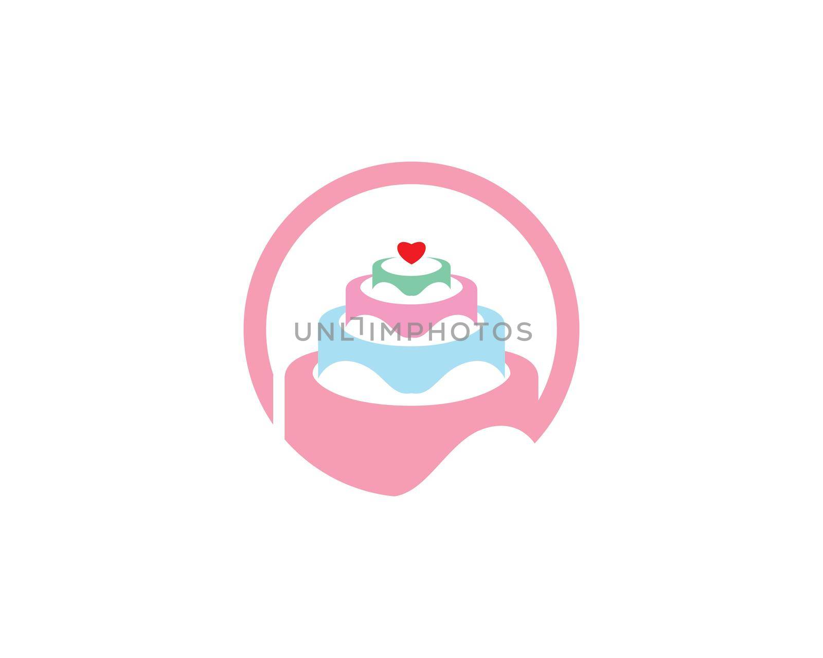 Cake logo vector ilustration template