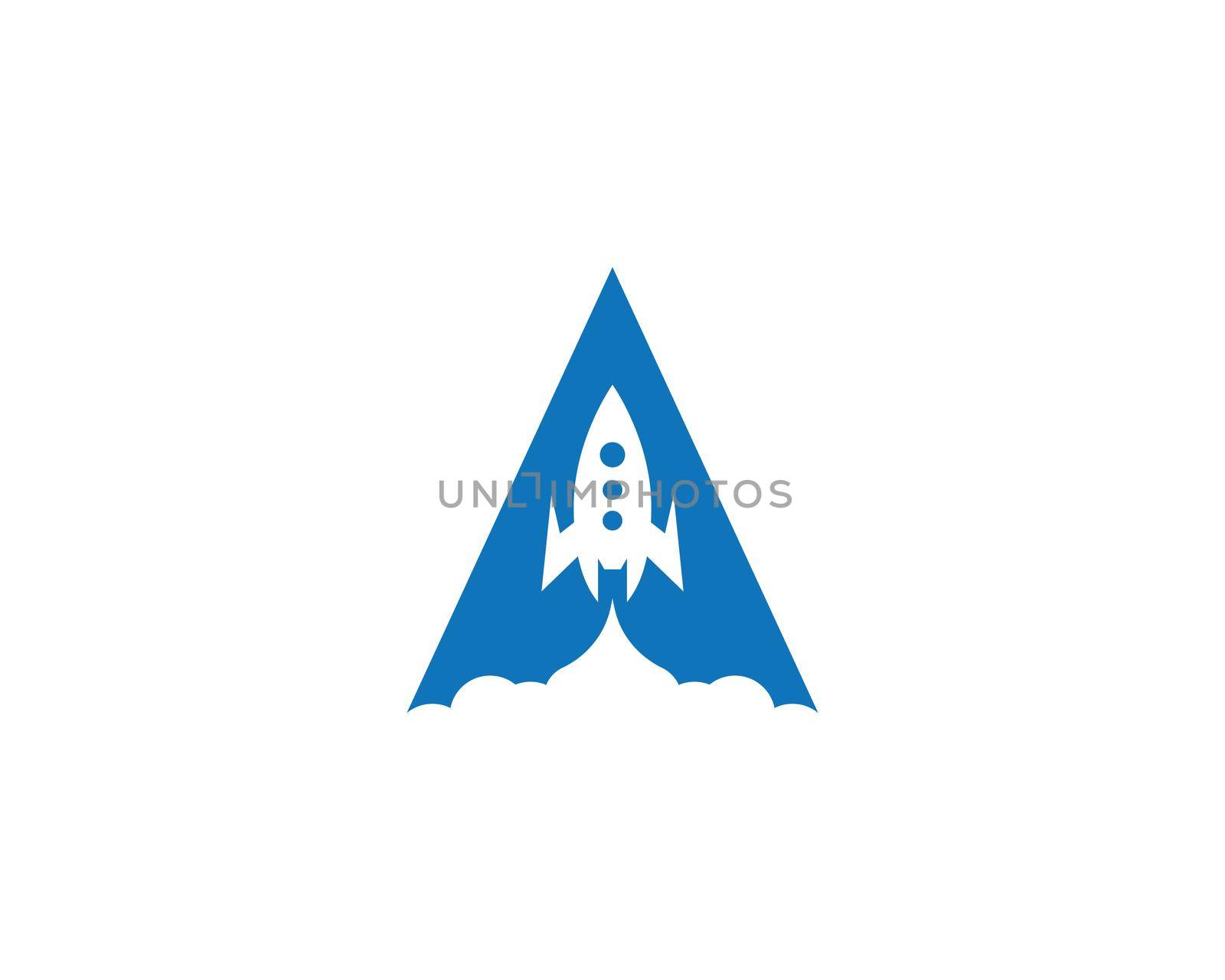 Rocket ilustration logo vector by awk