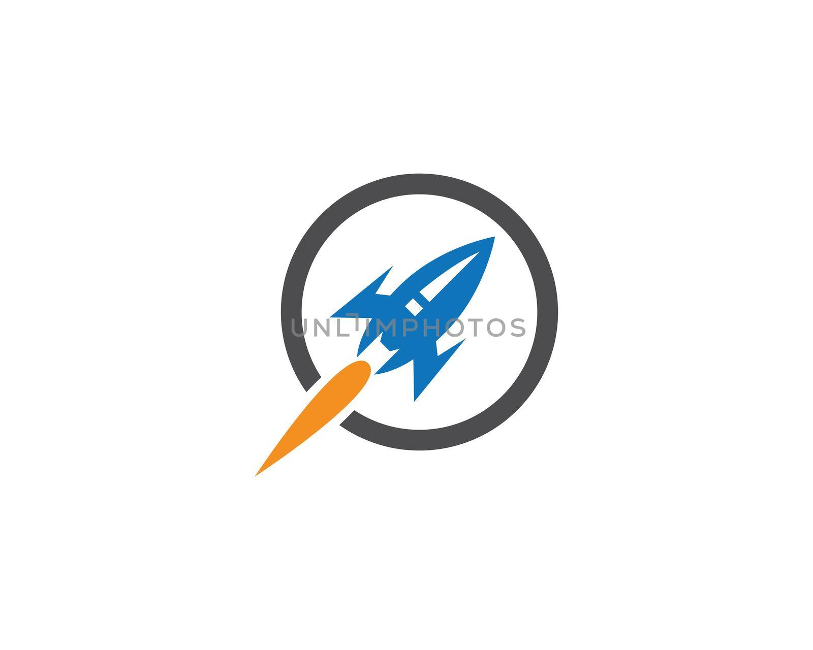 Rocket ilustration logo vector icon template