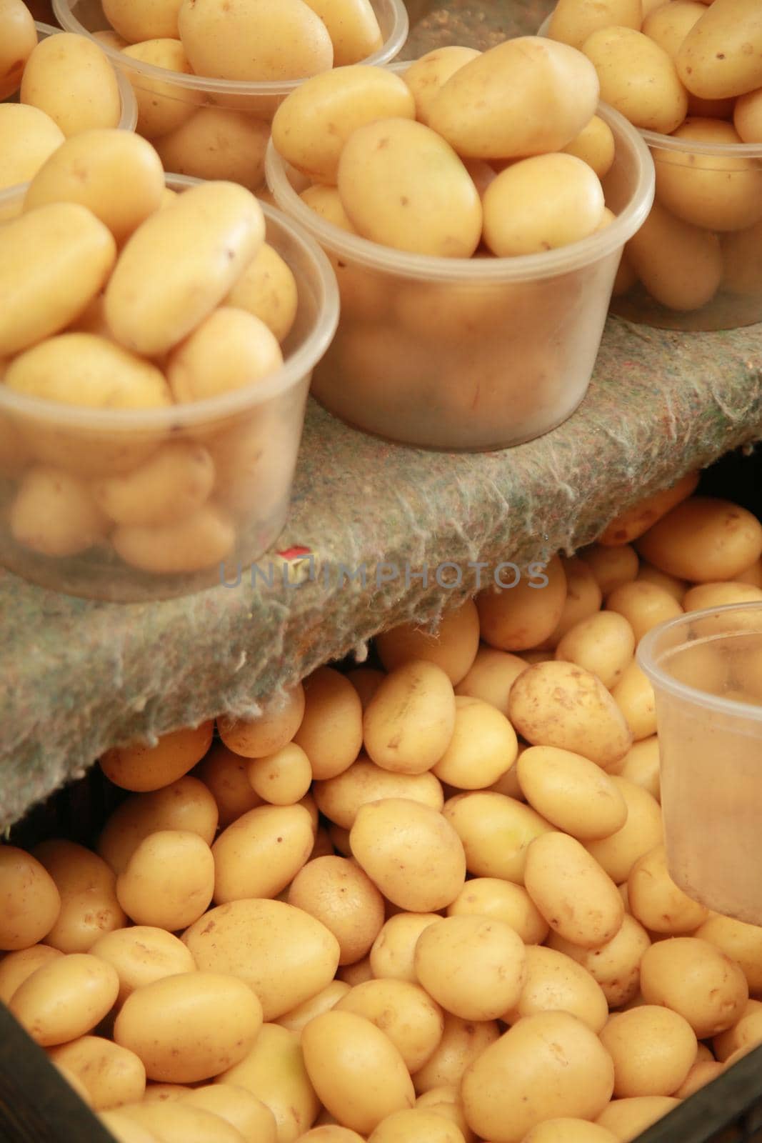 salvador, bahia, brazil - september 14, 2021: Potatoes are seen for sale at an open market in the city of Salvador.