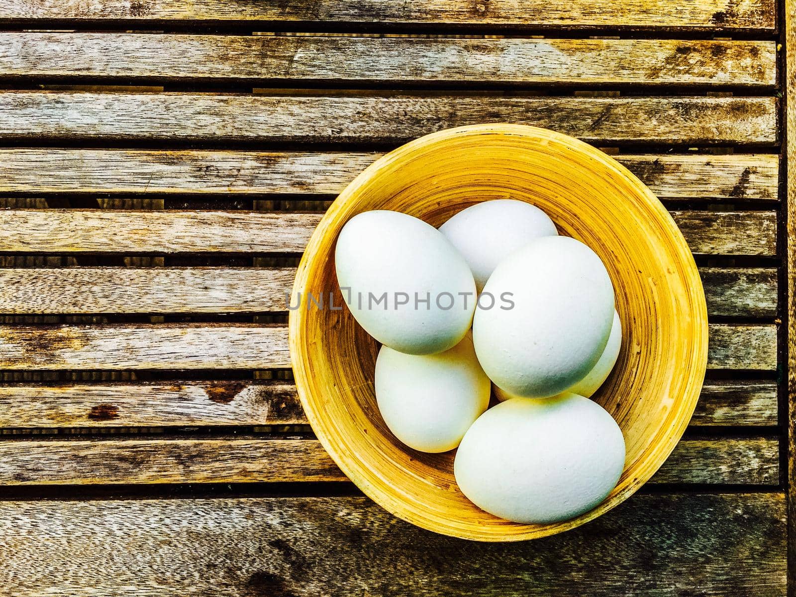 Chicken Eggs in a Bowl by Weltblick
