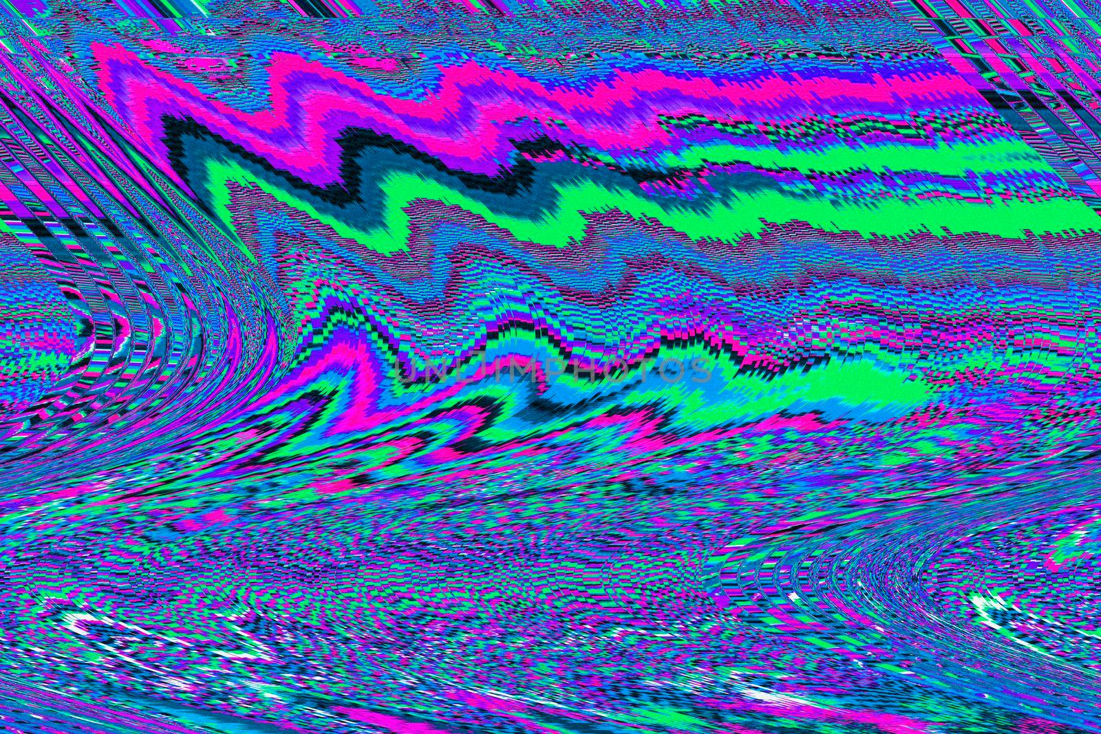 Glitch universe background Old TV screen error Digital pixel noise abstract design Photo glitch Television signal fail. Technical problem grunge wallpaper. Colorful noise.