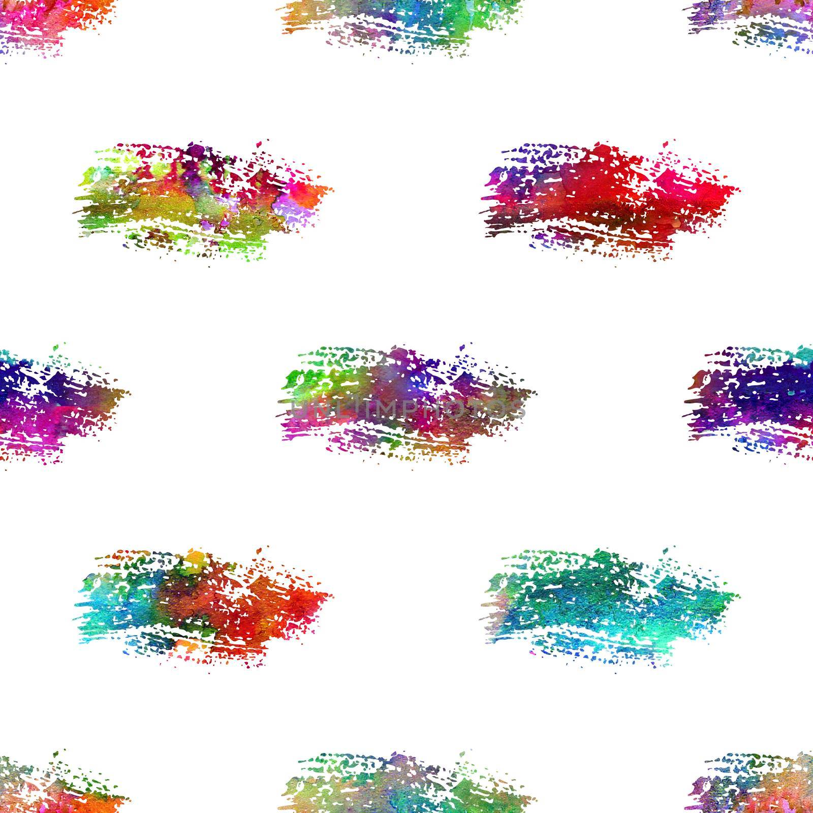Watercolor Brush Stripes Seamless Pattern Grange Geometric Design in Rainbow Color. Modern Strokes Grung Collage Background for kids fabric and textile.