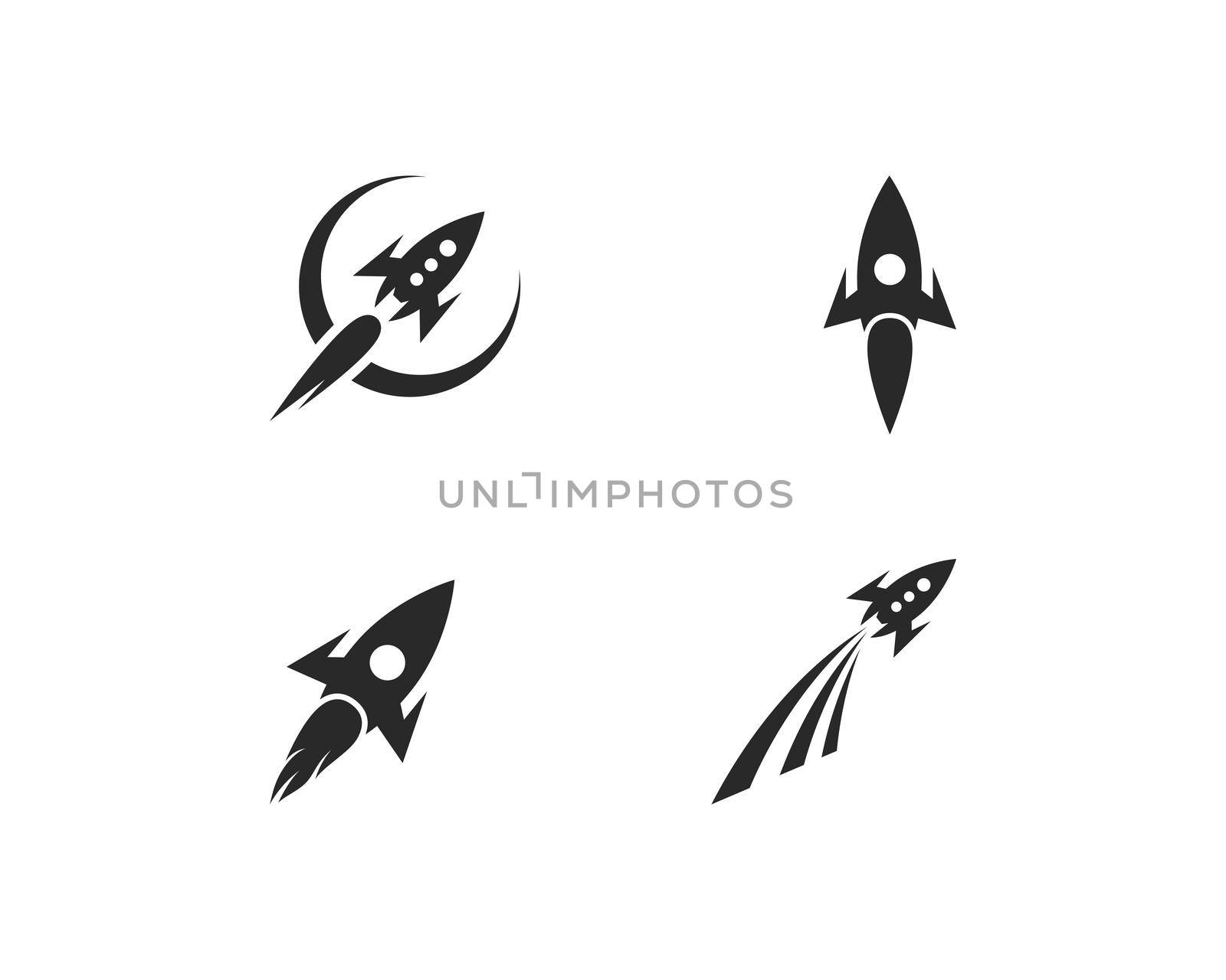 Rocket ilustration logo vector icon template