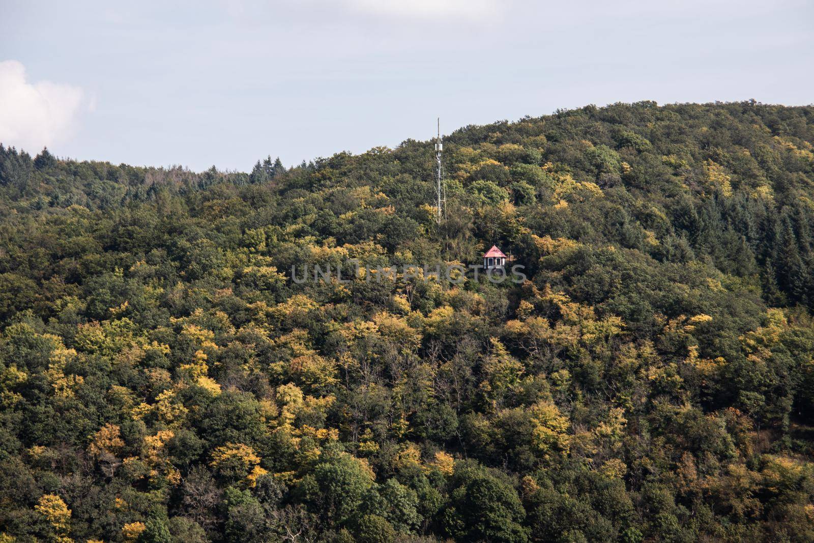 panoramic view from Dillenburg in Germany with Hills and Forest