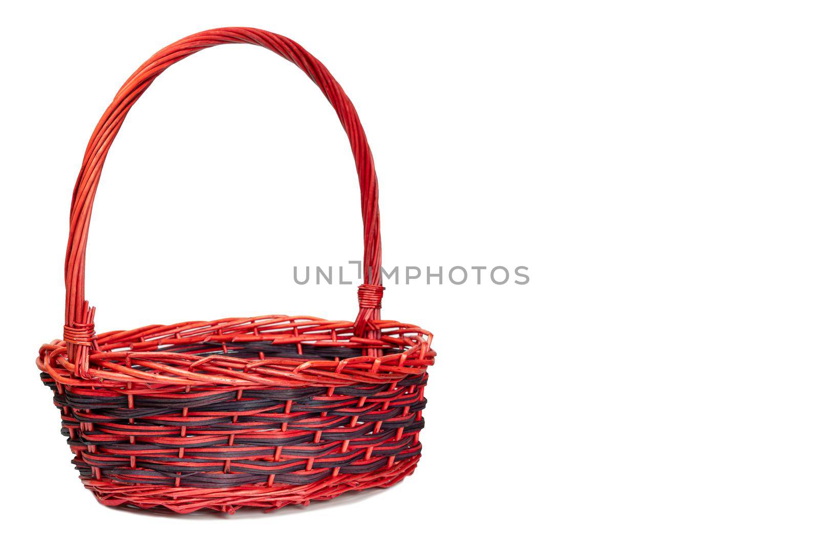 Red weave basket with clipping path on isolated by Buttus_casso