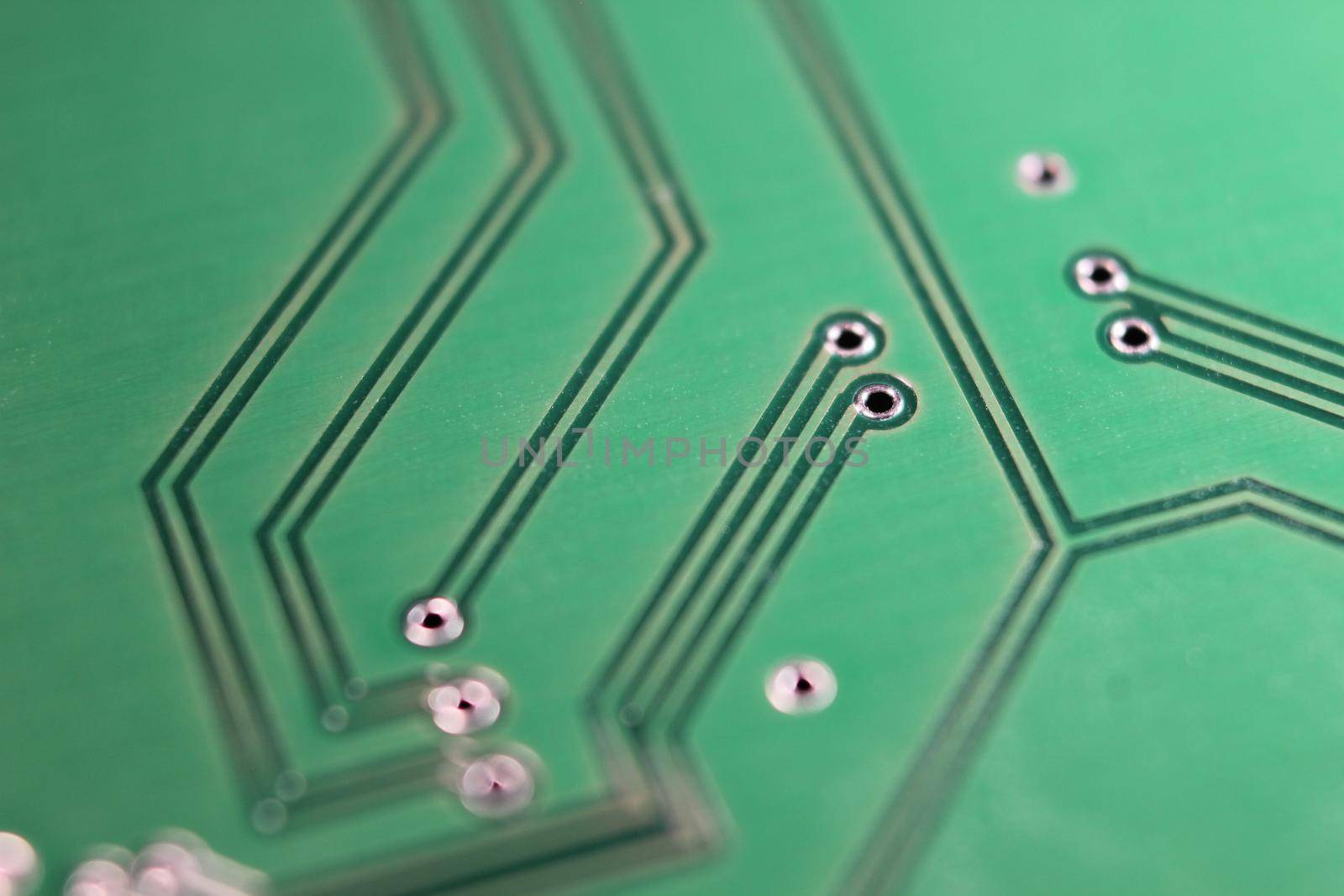 Electronic board with circuit lines and chip by Photochowk