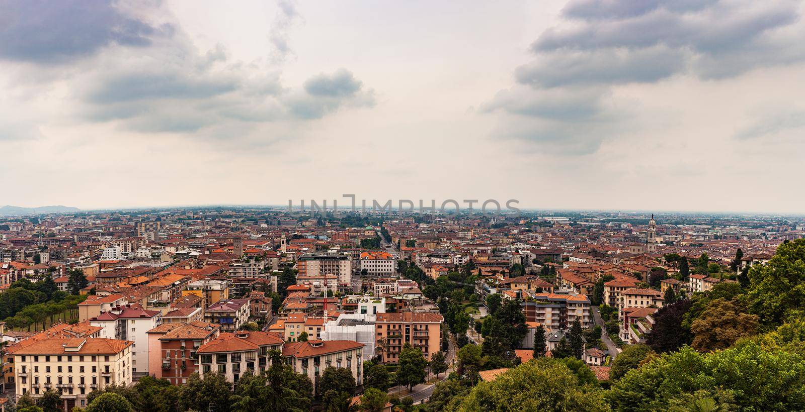 Aerial view of Bergamo, Lombardy, Italy