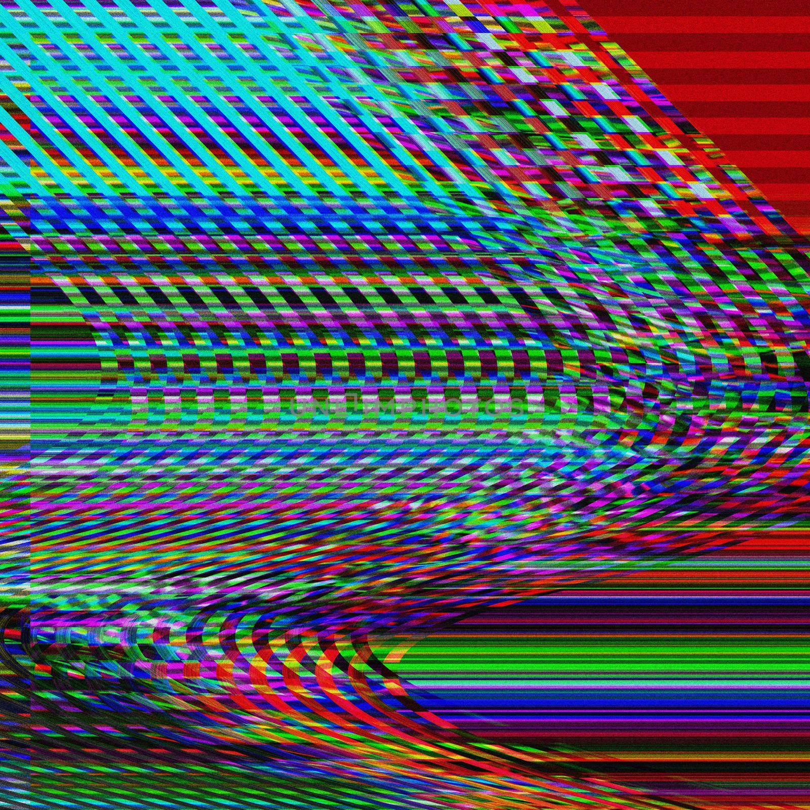 Glitch psychedelic background Photo TV screen error Digital pixel noise abstract design. Old glitch. Television signal fail. Data decay