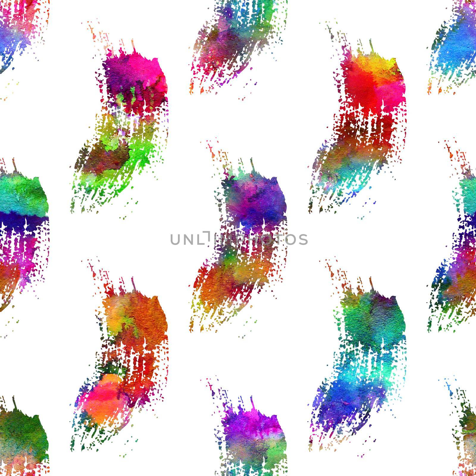 Watercolor Brush Stripes Seamless Pattern Grange Geometric Design in Rainbow Color. Modern Strokes Grung Collage Background for kids fabric and textile.