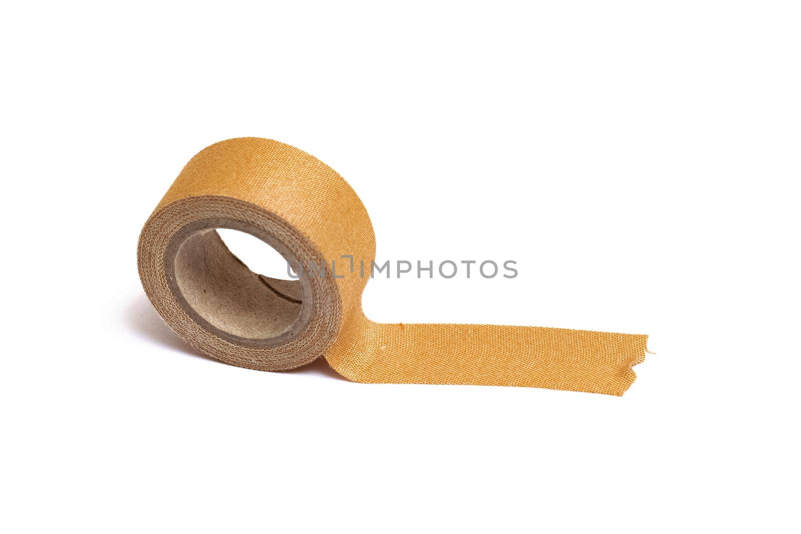 Adhesive plaster isolated on a white background close up