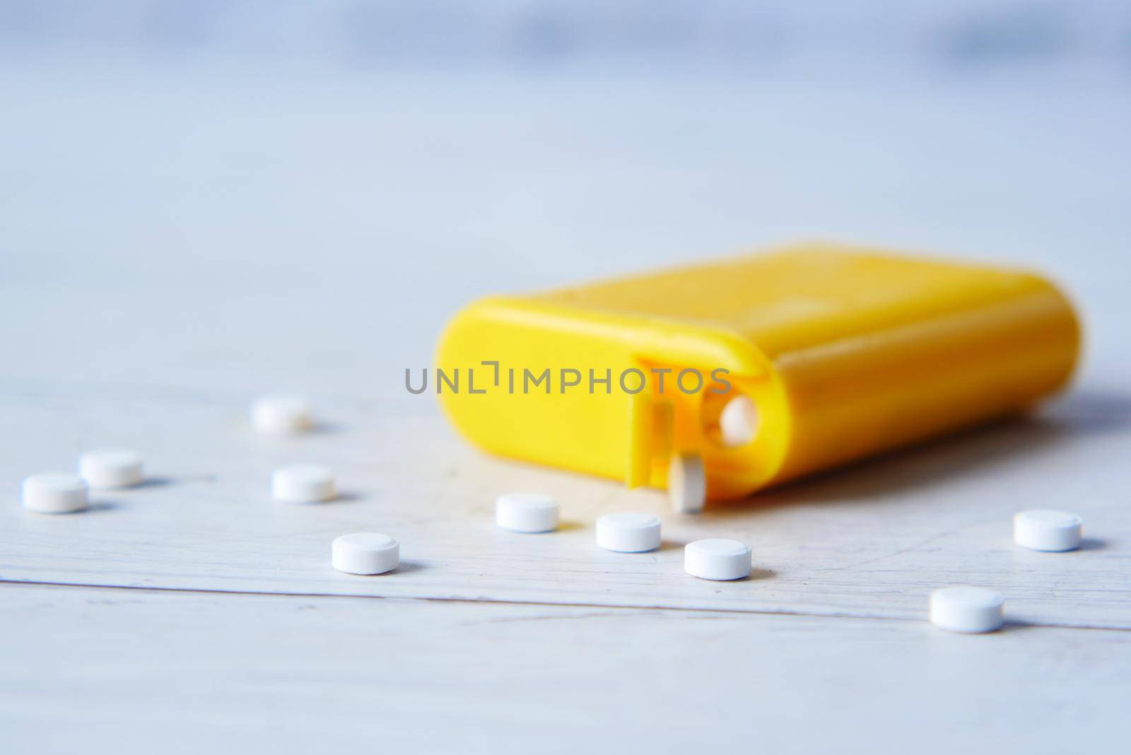 artificial sweetener container on white background ,