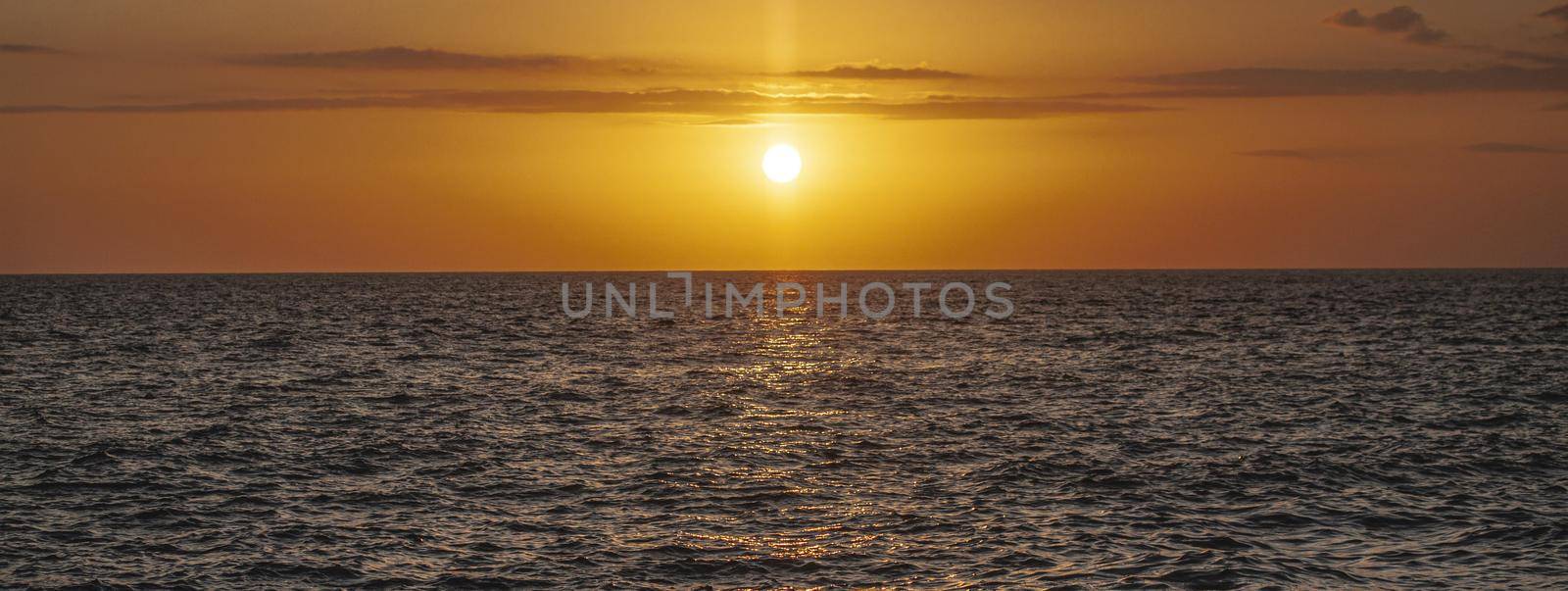 Sunset sea detail, banner image with copy space