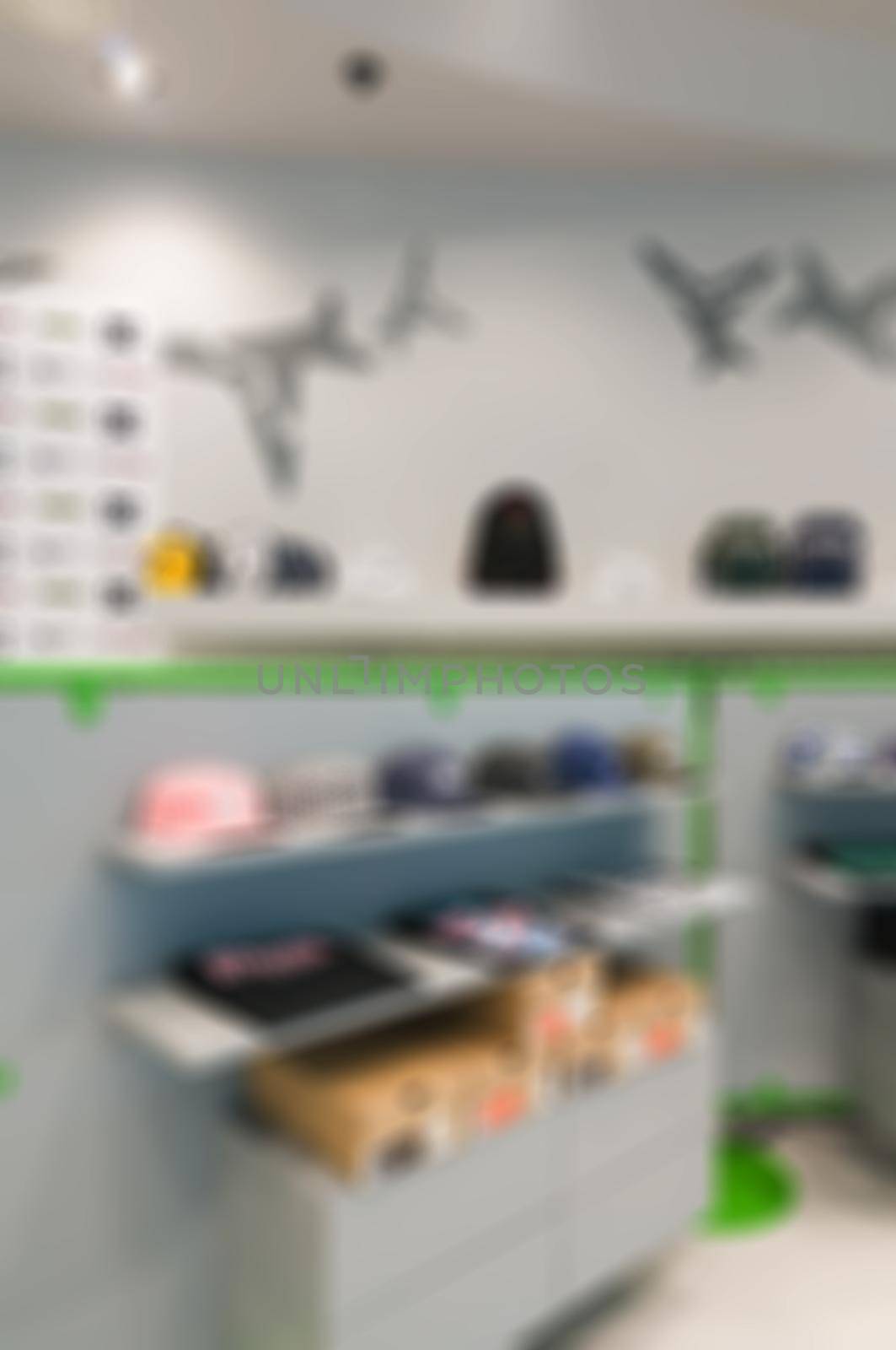 Abstract blur background. Clothing store in large shopping mall