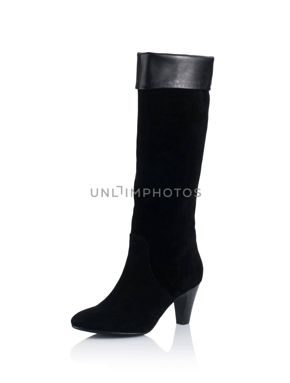 Modern fashionable women winter boot shot in studio