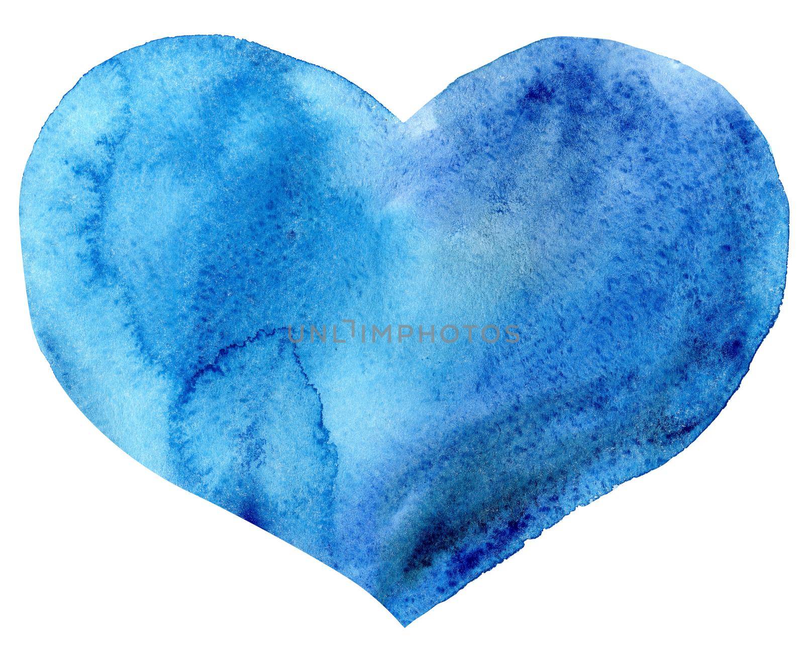 watercolor blue heart by NataOmsk