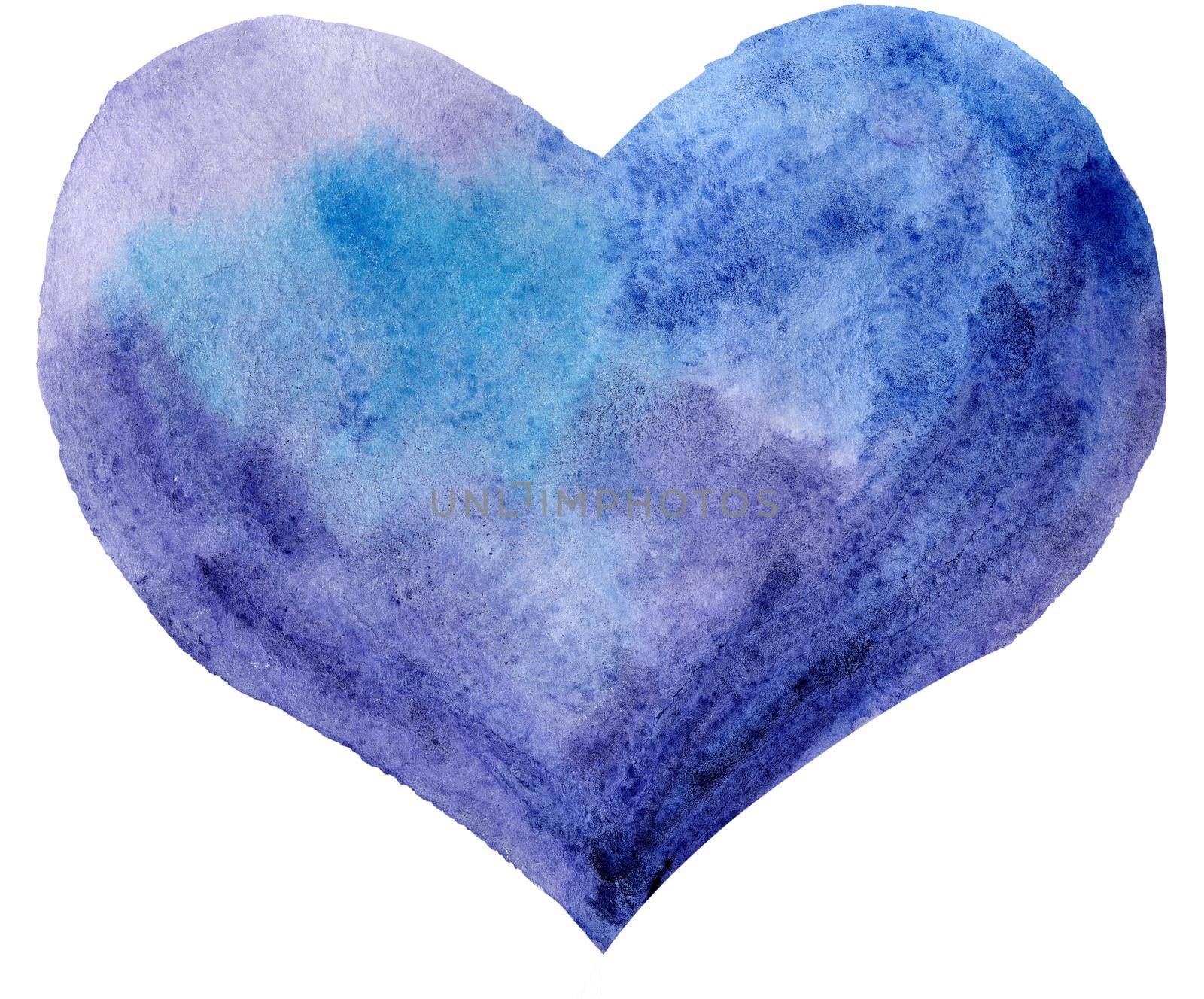 watercolor purple heart by NataOmsk