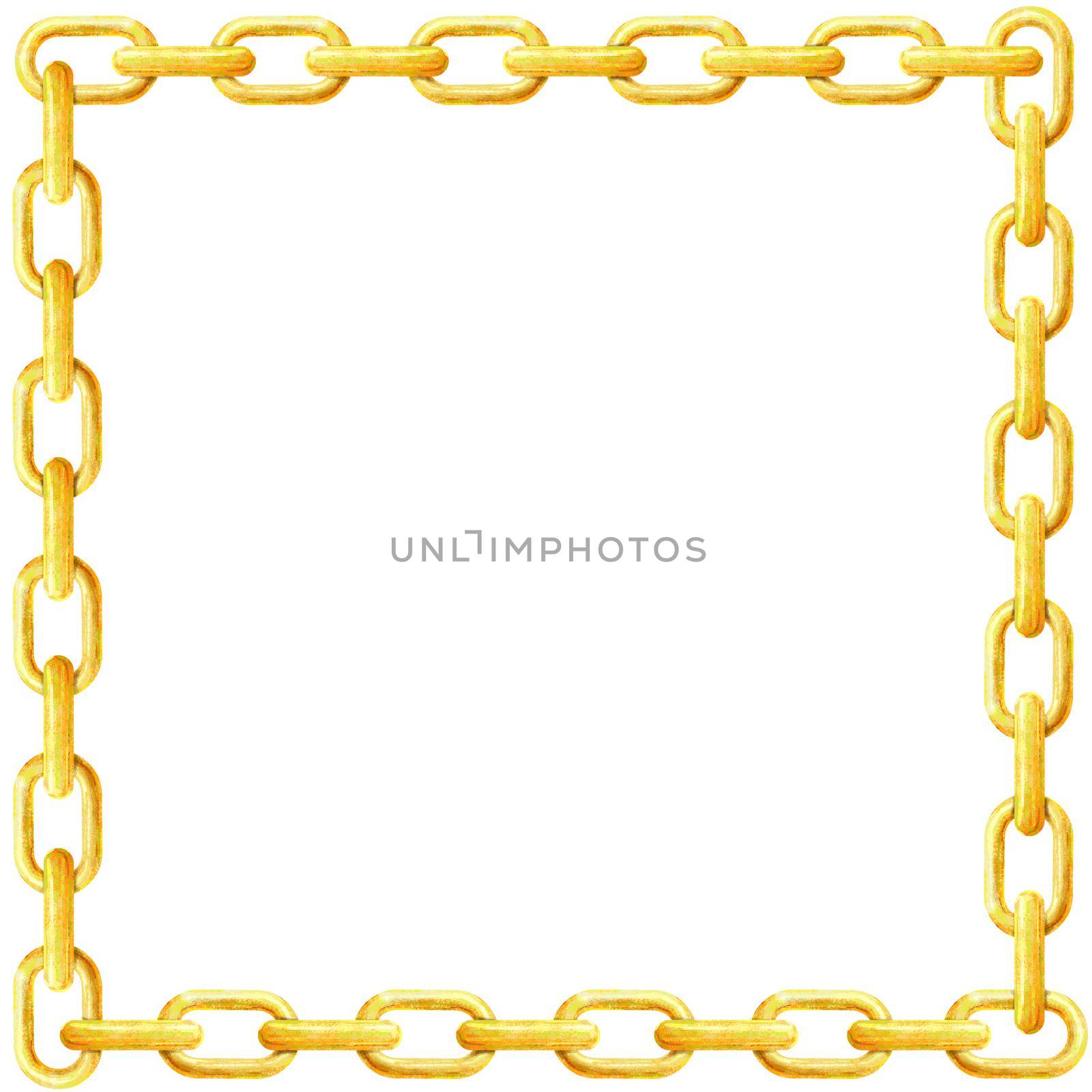 Square frame made of gold chain