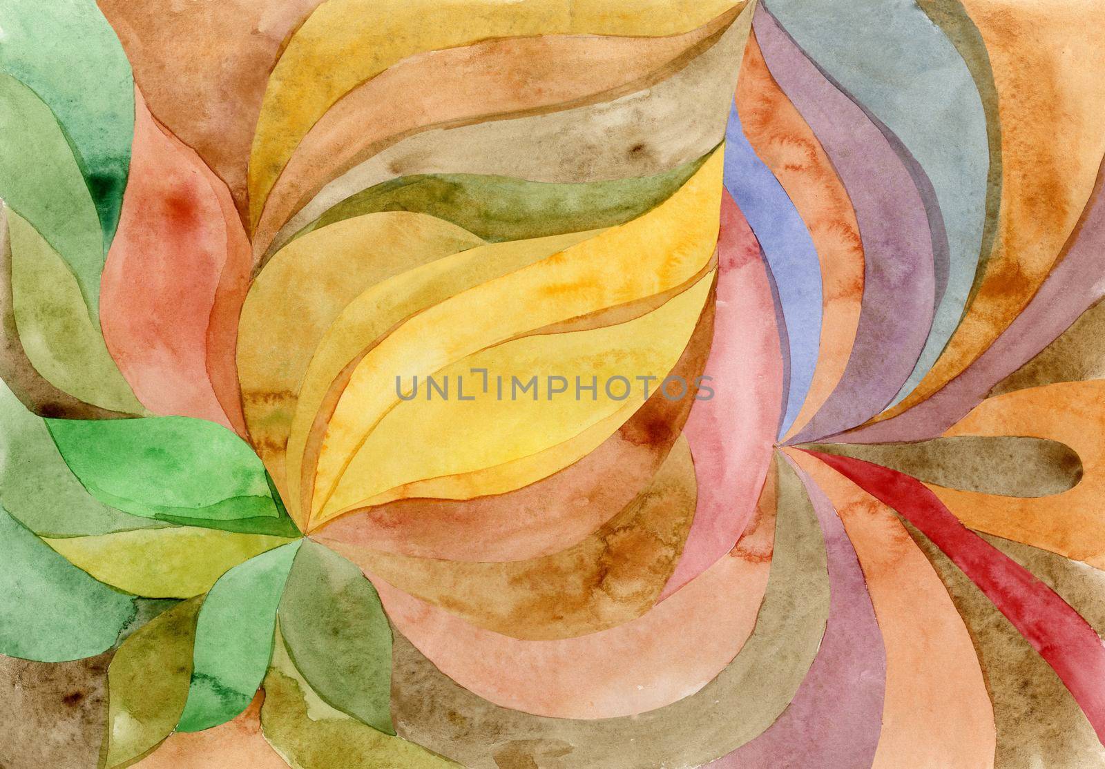 watercolor floral abstract color by NataOmsk