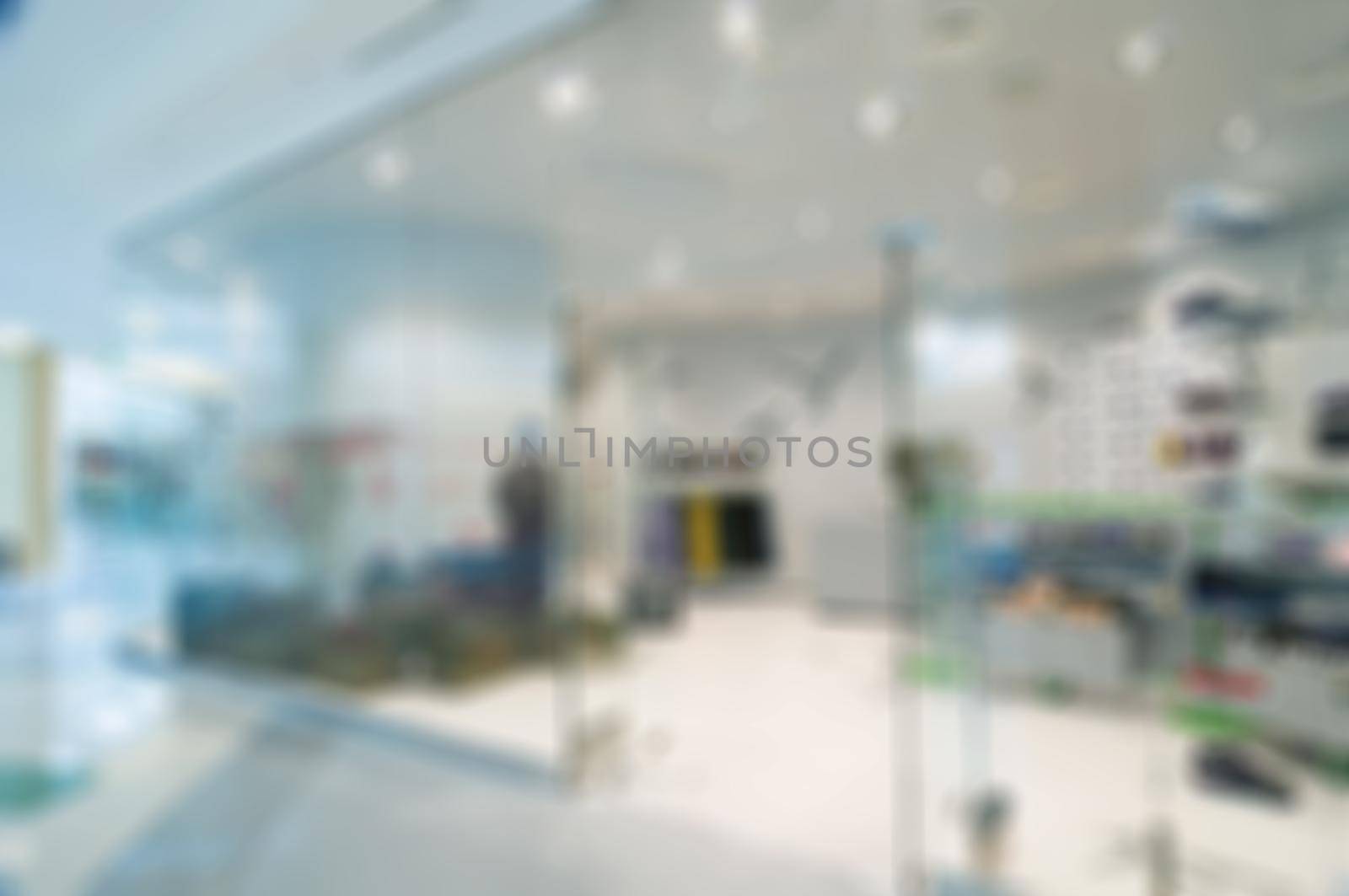 Abstract blur background. Clothing store in large shopping mall