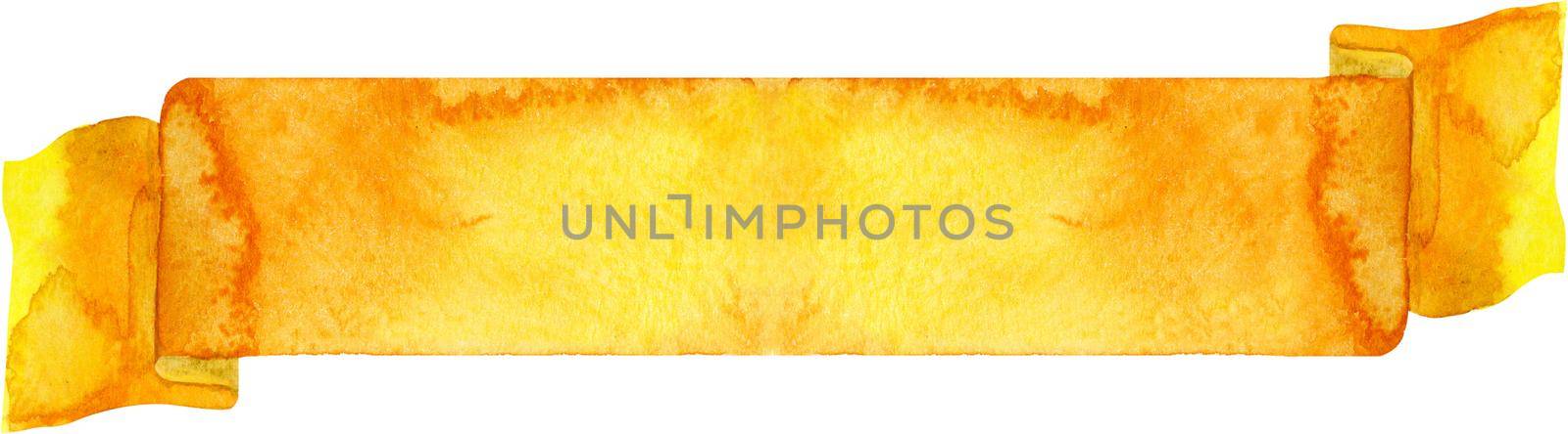 Watercolor yellow banner. by NataOmsk