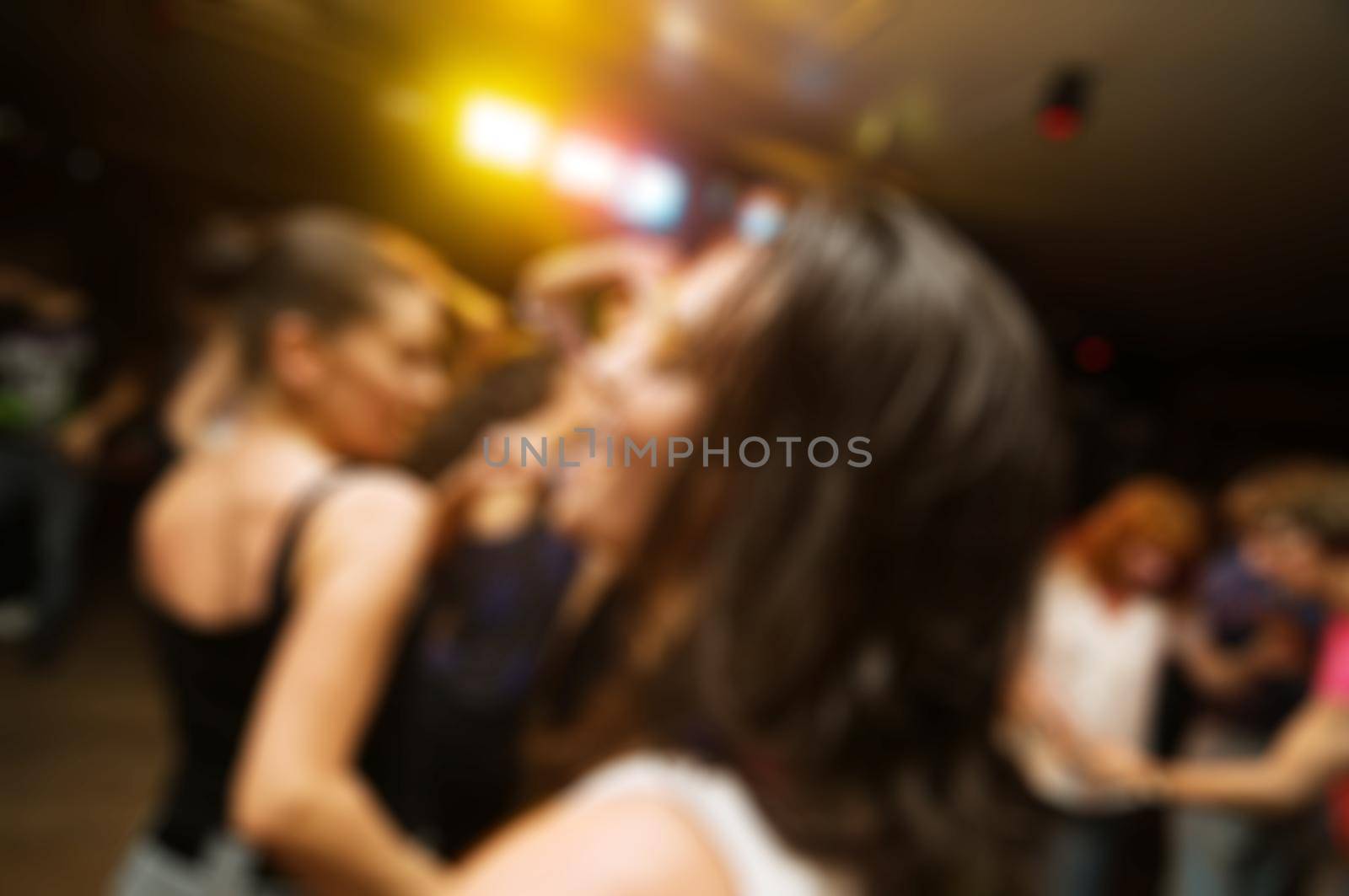 Dancers disco party blur background