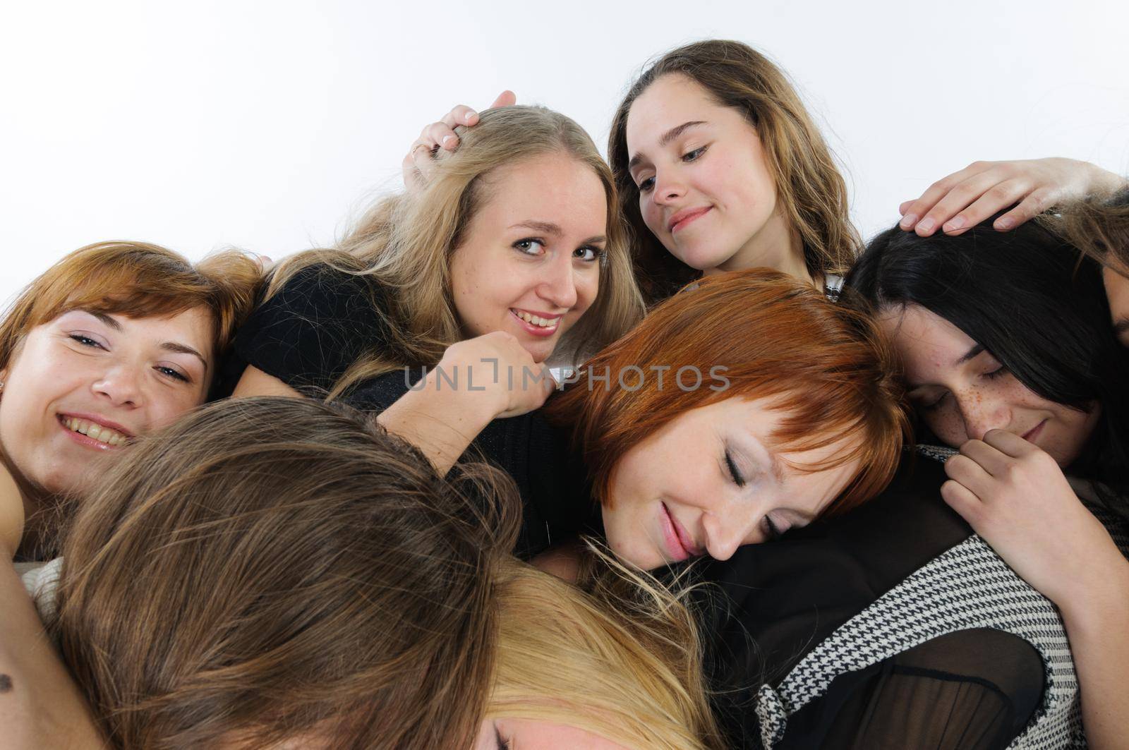 Group of cheerful young women