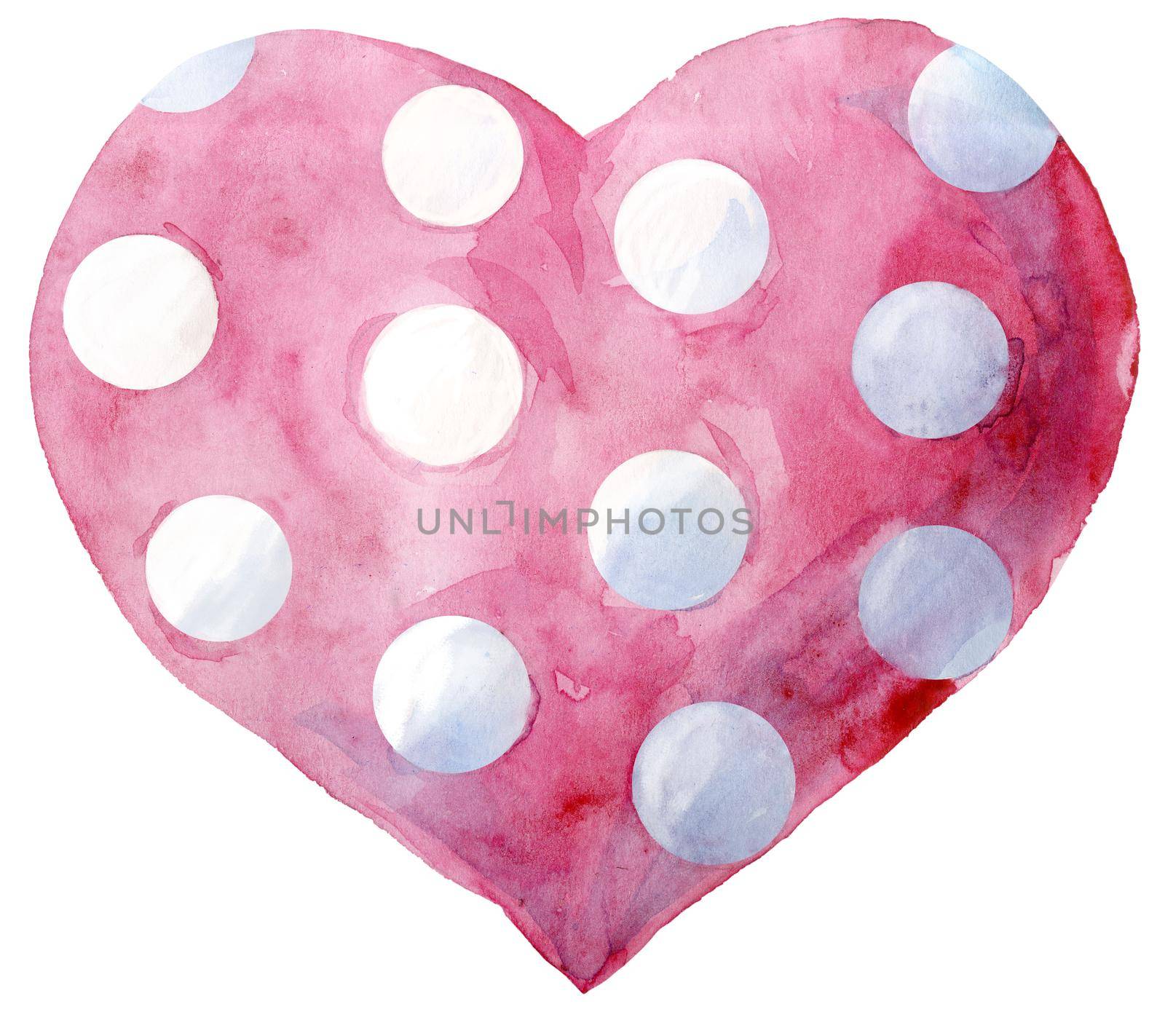 watercolor pink heart by NataOmsk