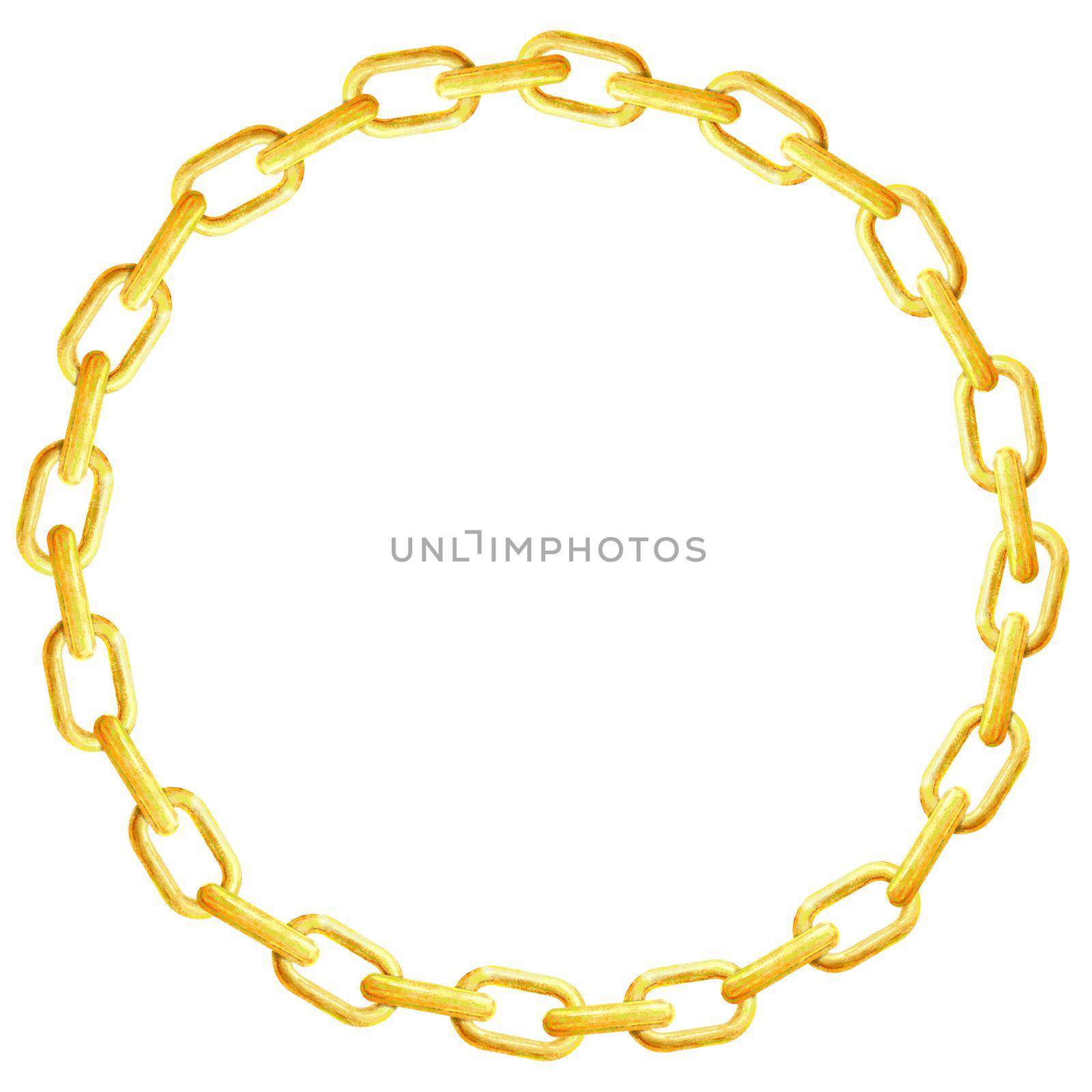 Circle frame made of gold chain
