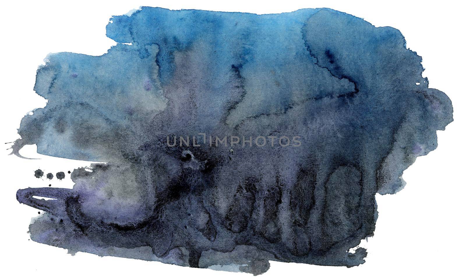 Coloured black watercolor background for decoration with splashes by NataOmsk