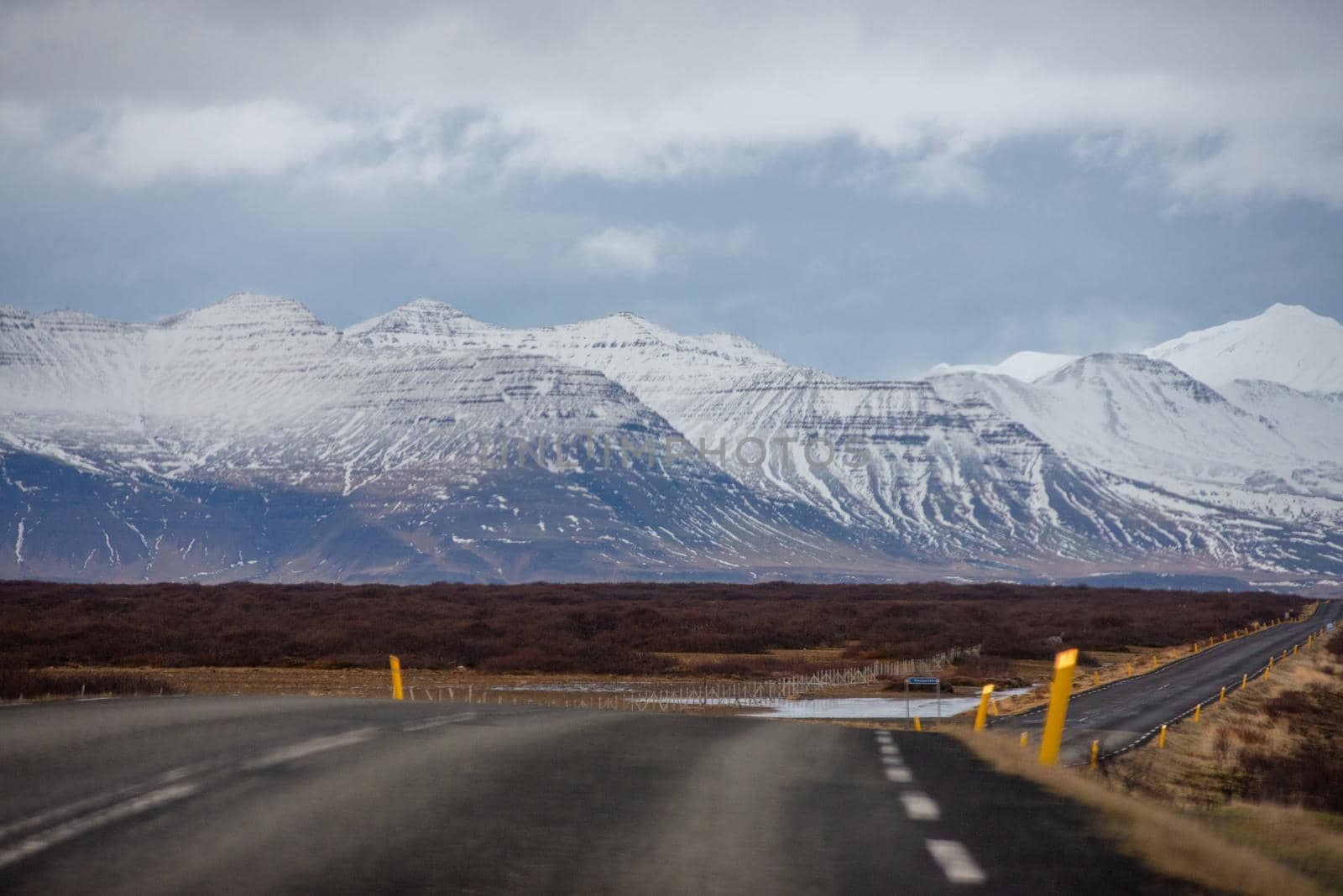 Golden Circle in Iceland gorgeous blue snow capped layers of mountains.