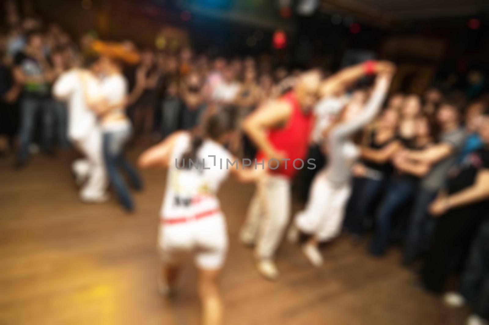 Dancers disco party blur background