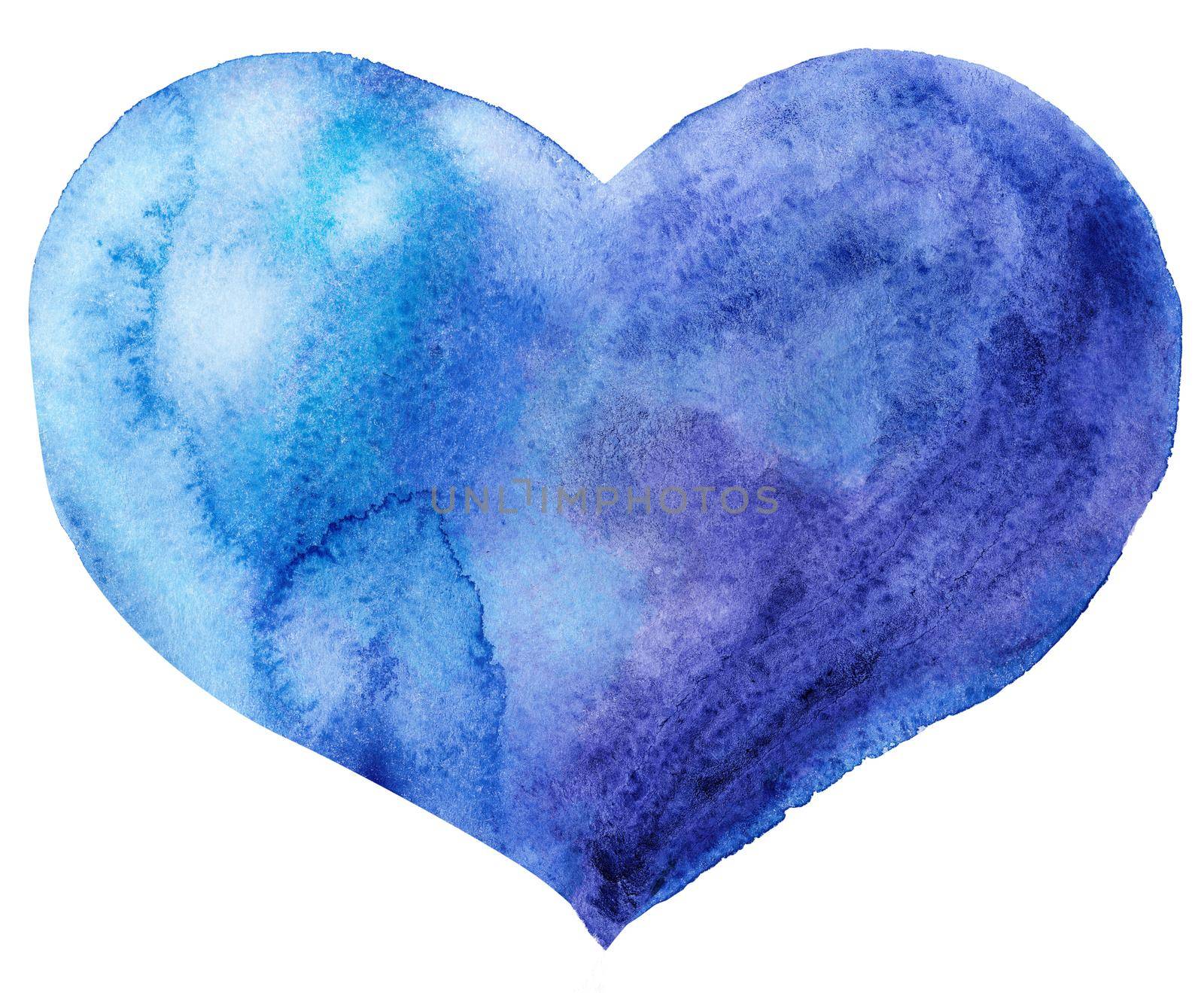 watercolor purple-blue heart by NataOmsk