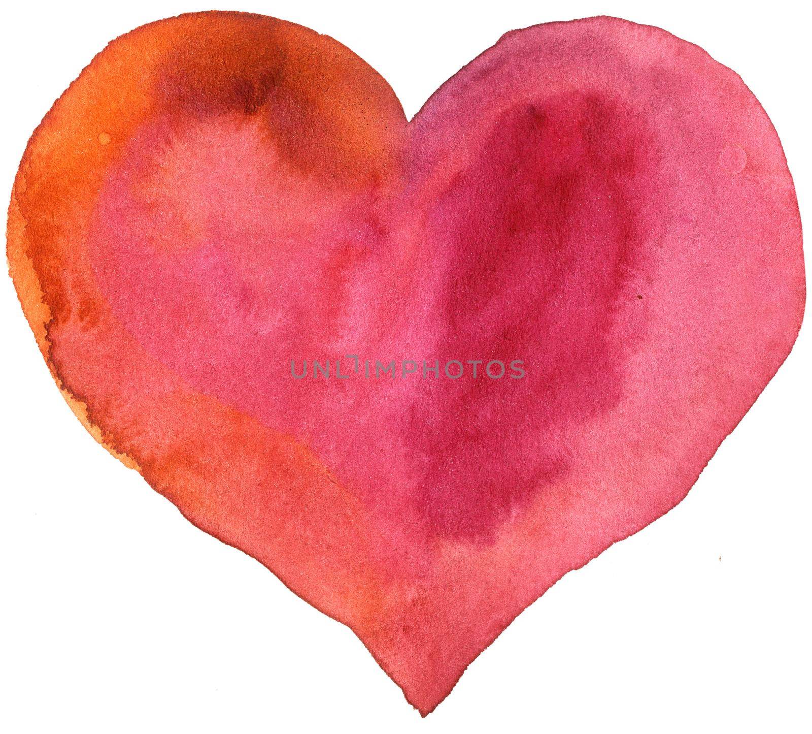 watercolor red heart by NataOmsk