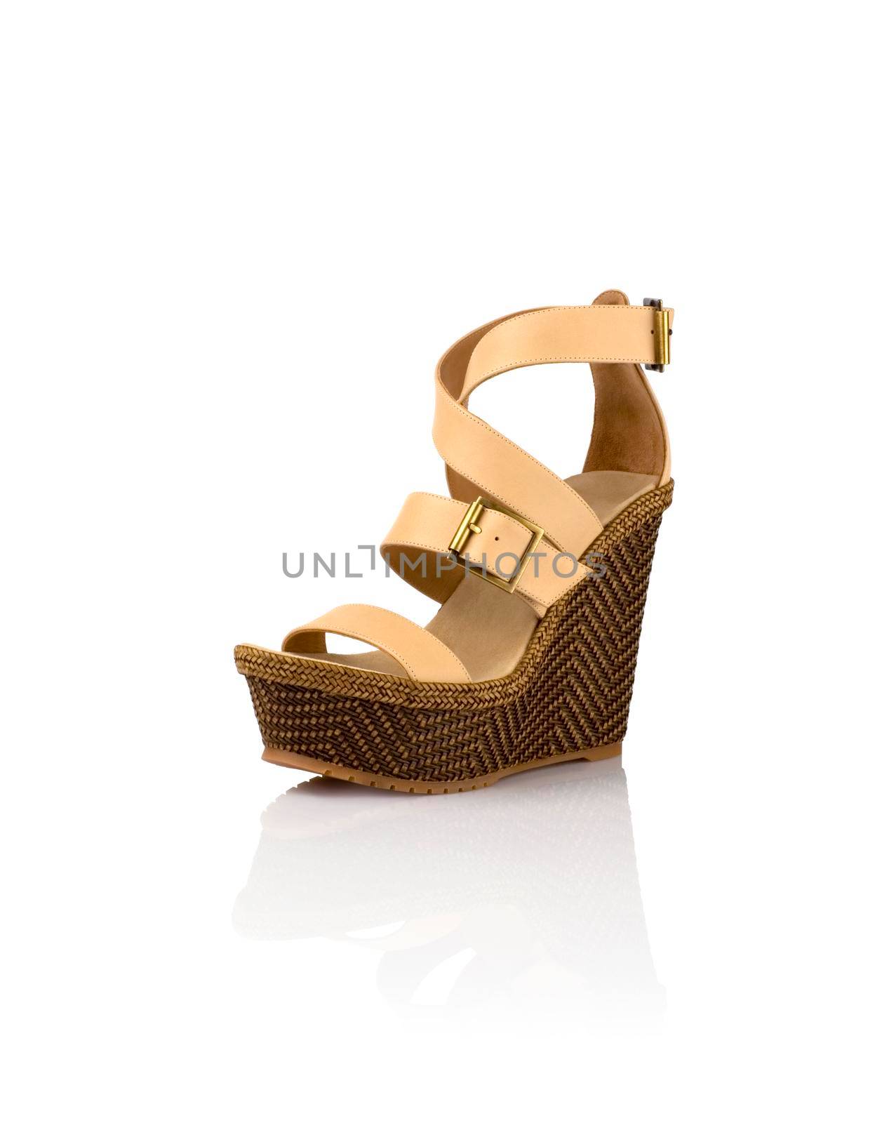 Modern womens fashion shoes isolated on white background