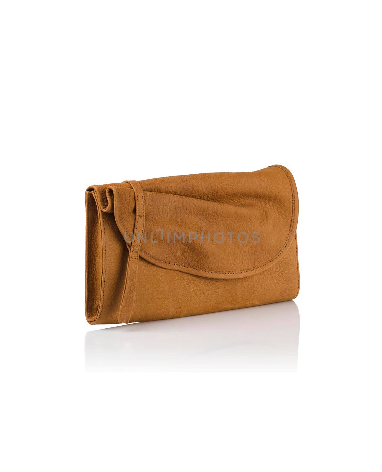 Modern fashionable women handbag isolated on white