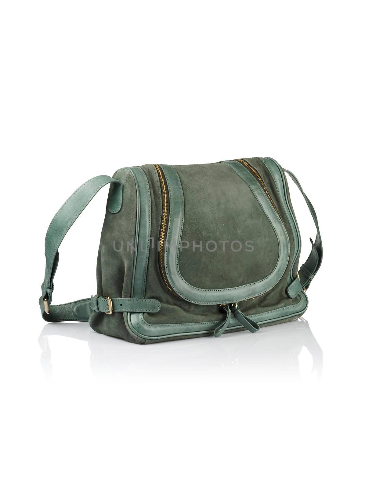 Modern fashionable women handbag isolated on white