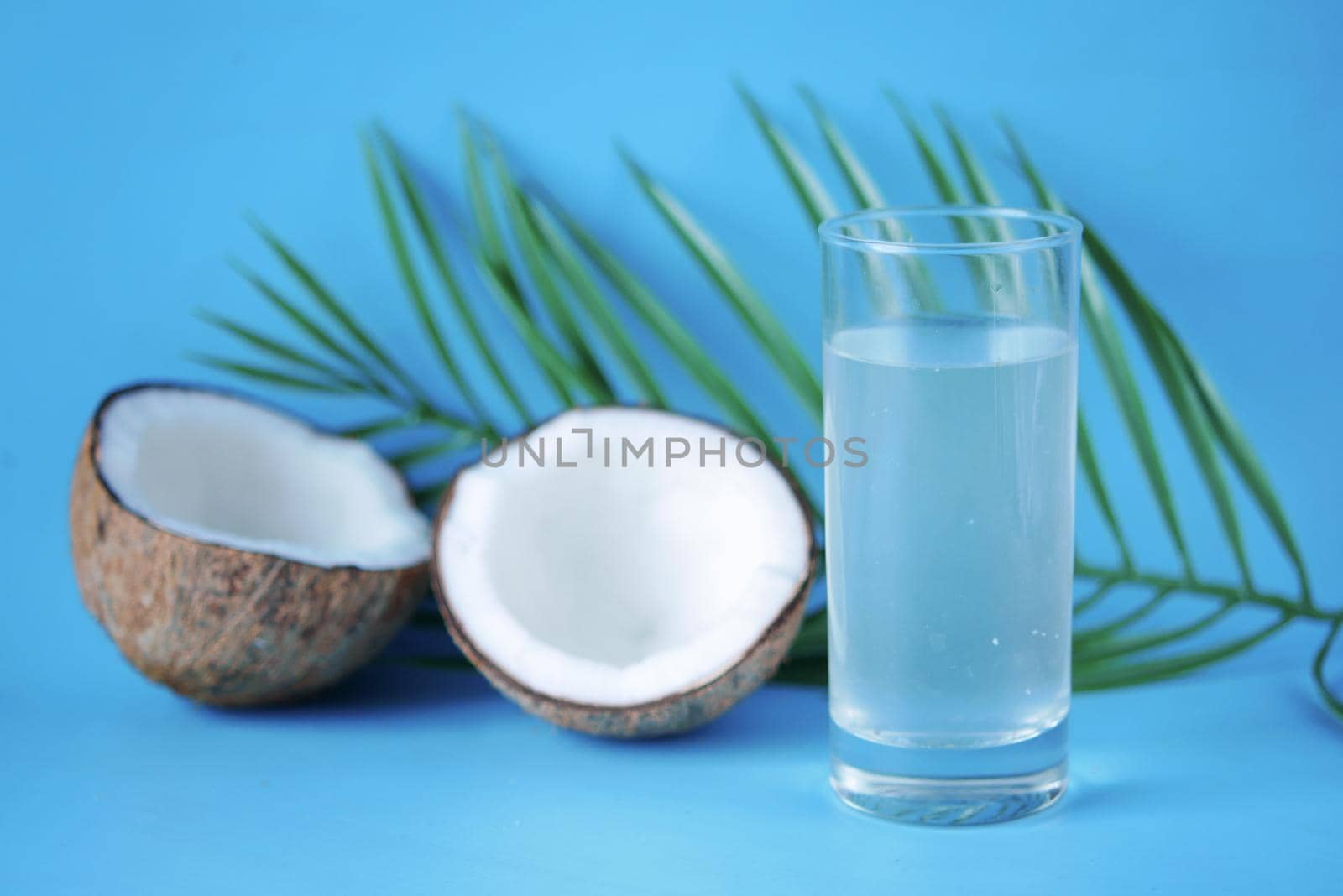 slice of fresh coconut on a table cloth .