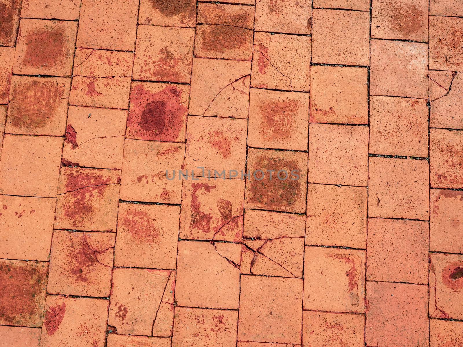 Clay ancient brick flooring tilles. Historical tilled pavement by rdonar2