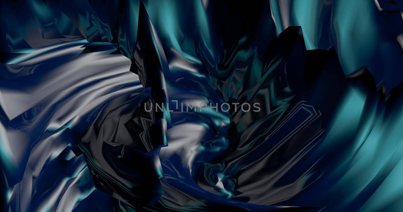 Abstract black background with dynamic blue 3d lines. blue and black lines. Modern trendy banner or poster design 3D image, copy space.