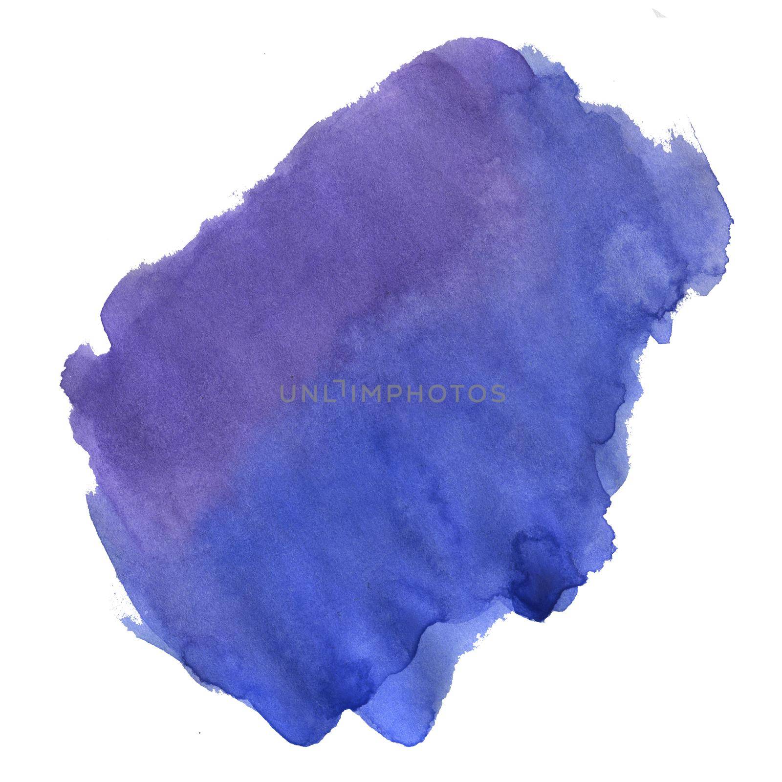 Blue and Violet Watercolor Stain. Isolated element. by Rina_Dozornaya