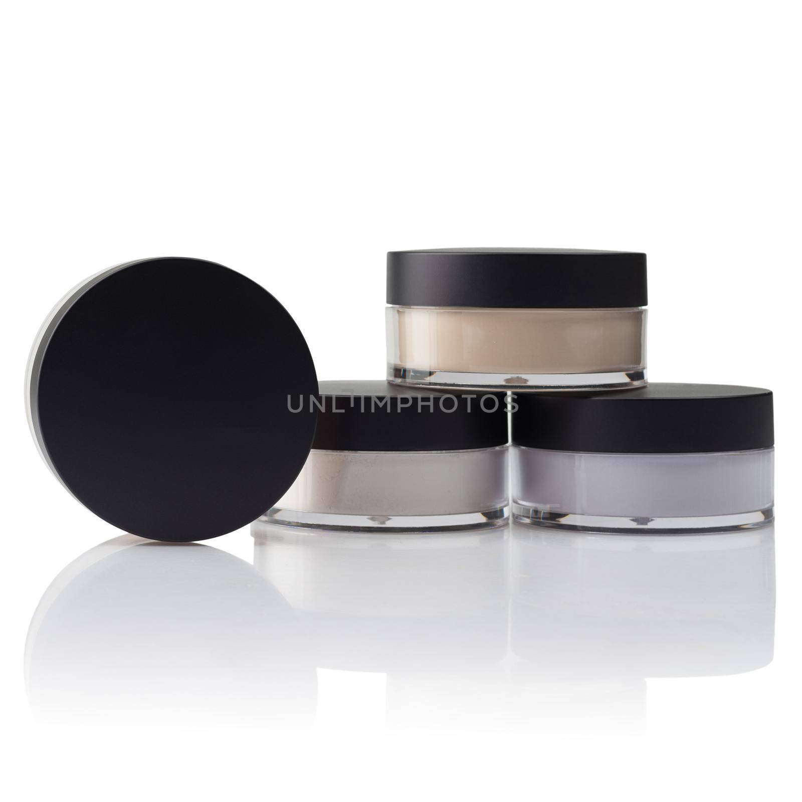 Cream, Gel Or Face Powder in Cans isolated on white